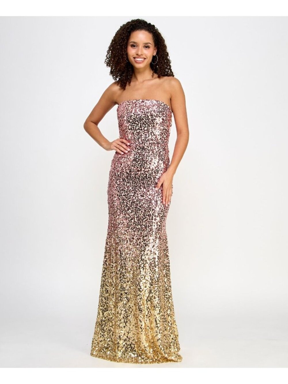 VIOLET WEEKEND Womens Zippered Sequined Open Back Gown Dress Pink Size 5/6 NWT